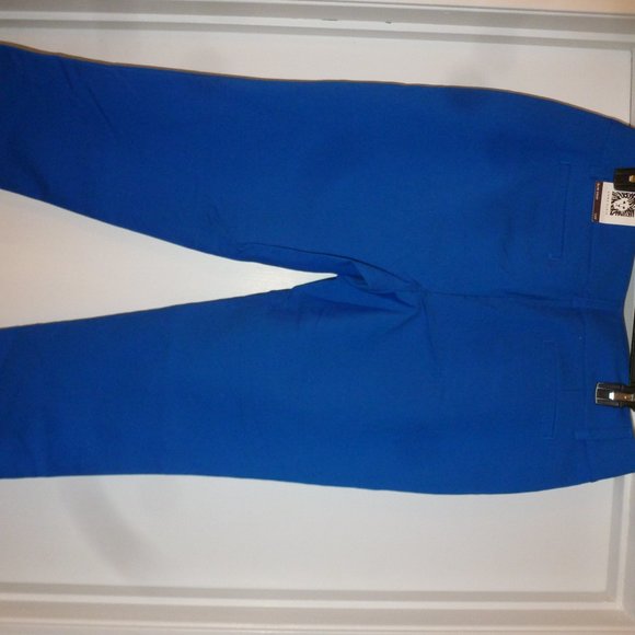 Anne Klein Slim Crop Petite Blue Woven pants ( waist is17.5") - Picture 5 of 16